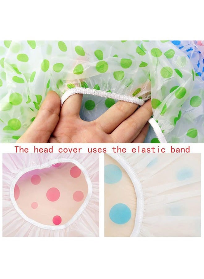 Pengxiaomei Large Shower Caps, 3 Pcs Waterproof Bath Caps Plastic Reusable Shower Caps Elastic Band Bath Hair Hat for Women Ladies - Image 4