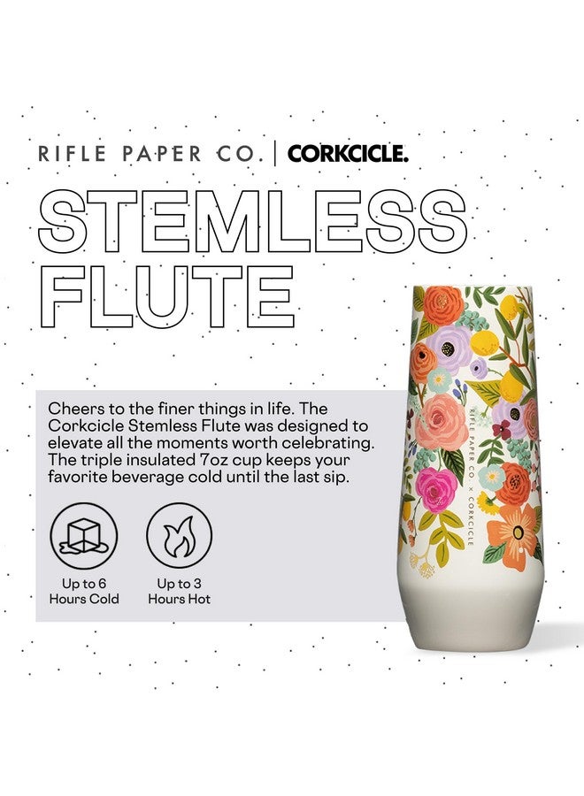 CORKCICLE كأس بلا ساق، معزول ثلاثي من الفولاذ المقاوم للصدأ، سهل الإمساك، قاعدة غير قابلة للانزلاق، يحافظ على المشروبات باردة لمدة 9 ساعات، كريم حفلة الحدائق، 7 أونصات - Image 2