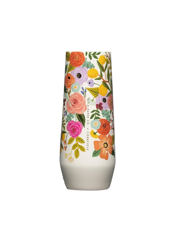 CORKCICLE كأس بلا ساق، معزول ثلاثي من الفولاذ المقاوم للصدأ، سهل الإمساك، قاعدة غير قابلة للانزلاق، يحافظ على المشروبات باردة لمدة 9 ساعات، كريم حفلة الحدائق، 7 أونصات - Image 1