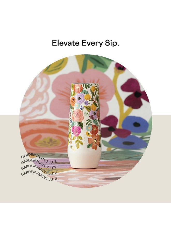 CORKCICLE كأس بلا ساق، معزول ثلاثي من الفولاذ المقاوم للصدأ، سهل الإمساك، قاعدة غير قابلة للانزلاق، يحافظ على المشروبات باردة لمدة 9 ساعات، كريم حفلة الحدائق، 7 أونصات - Image 3