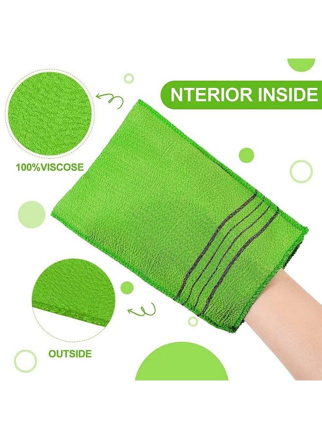 cleamy Exfoliating Bath Scrub Massage Mitt 100% Viscos Body Washcloth 3 Count Green Original Korean Italy Towel By Cleamy - Image 3