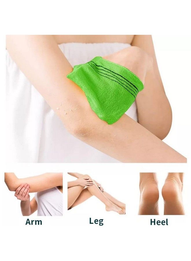 cleamy Exfoliating Bath Scrub Massage Mitt 100% Viscos Body Washcloth 3 Count Green Original Korean Italy Towel By Cleamy - Image 4