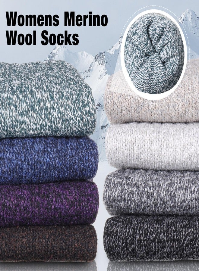 JaGely 24 Pairs Women Wool Socks Bulk Fuzzy Warm Winter Thermal Thick Socks Boot Crew Christmas Winter Gifts for Women(Cool Colors) - Image 4