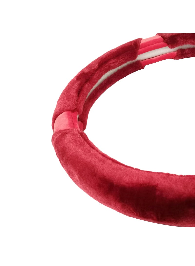 Agc Fluffy Steering Wheel Cover Smooth Fur Premium Car Steering Cover Size Medium 38cm - Image 3