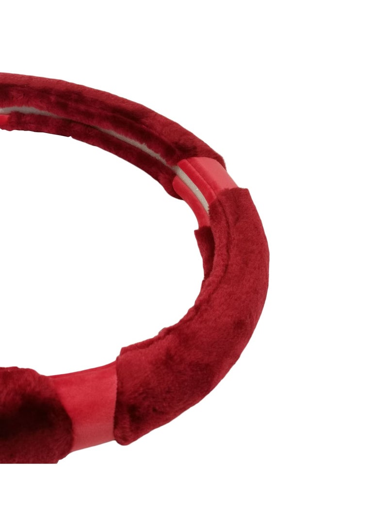 Agc Fluffy Steering Wheel Cover Smooth Fur Premium Car Steering Cover Size Medium 38cm - Image 4