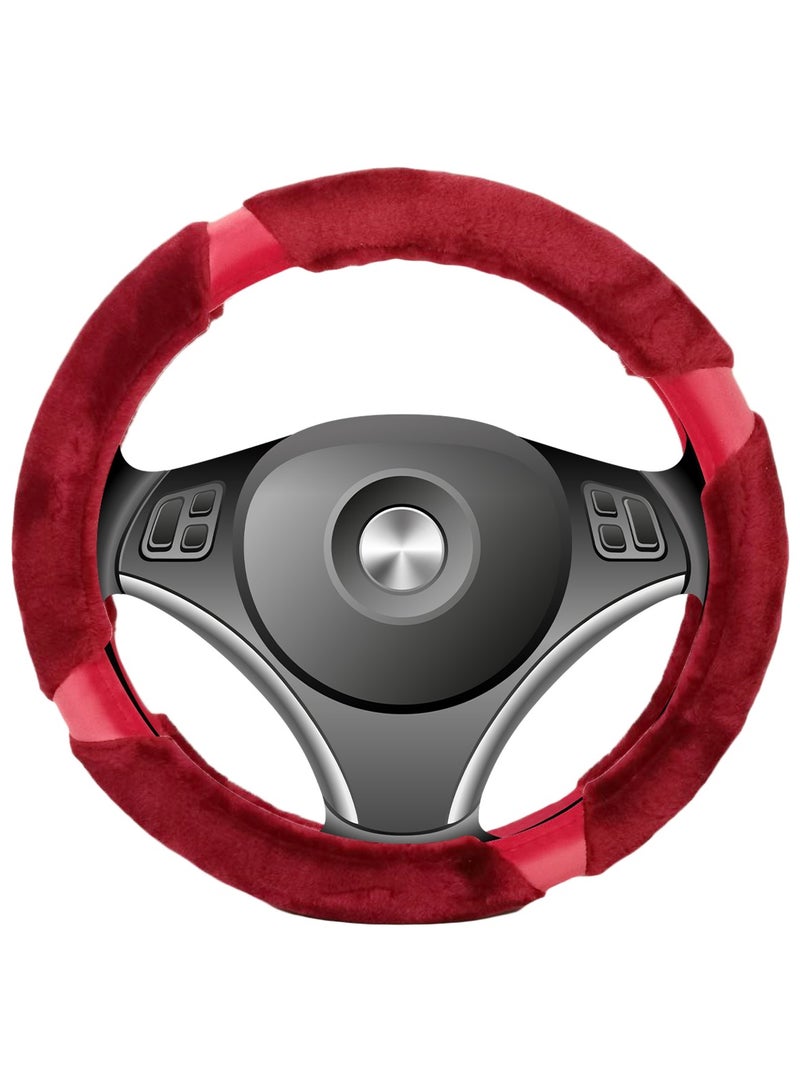 Agc Fluffy Steering Wheel Cover Smooth Fur Premium Car Steering Cover Size Medium 38cm - Image 5