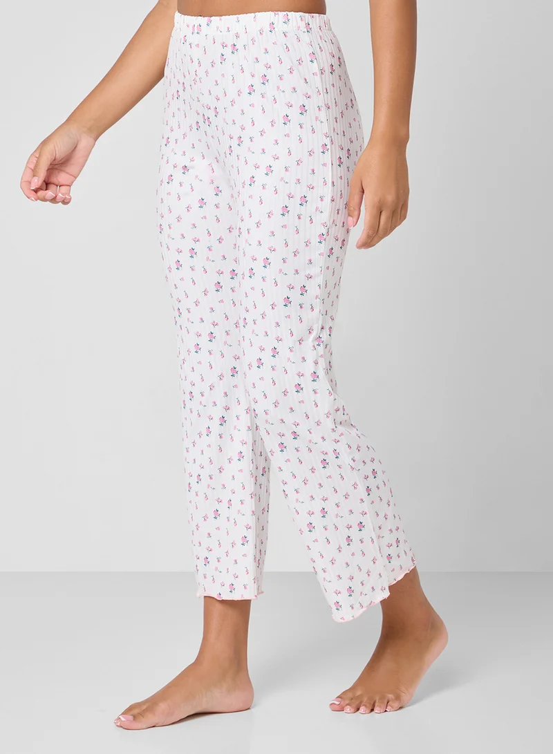 Ginger Floral Print T-Shirt & Pyjama Set