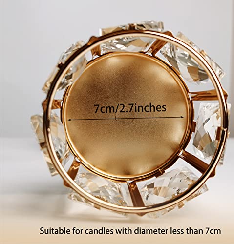 KEHAIL 3 Arms Crystal Candle Holders, Arch Candlestick Table Candelabras Centerpieces for Wedding, Dinning Room, Cabinet Ornaments, Home Decoration, Gift (3-arm Arched Set, Gold) - Image 5