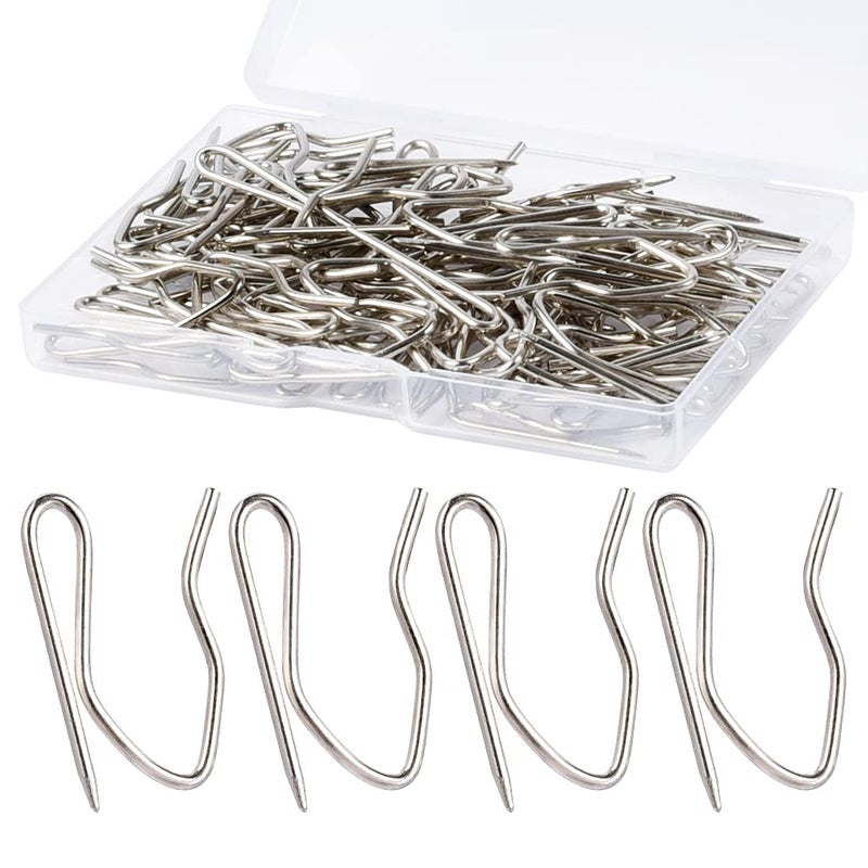 12 Inches Curtain Hooks Sopito 58pcs Metal Drapery Pin and Hook for Door Window Shower Curtain Silver