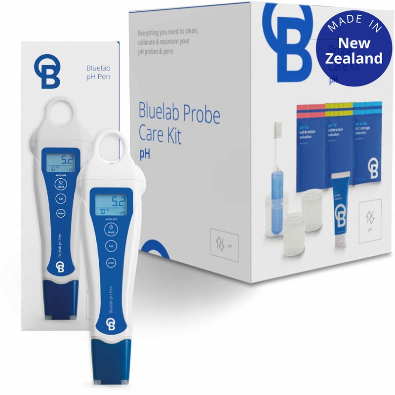 Bluelab pH Pen Meter and Probe Care Kit pH with Calibration Supplies, Storage Solution & Brush, Reliable Digital Tester for pH, Temperature in Growing Solutions, Optimal Plant Health and Yield - Image 1