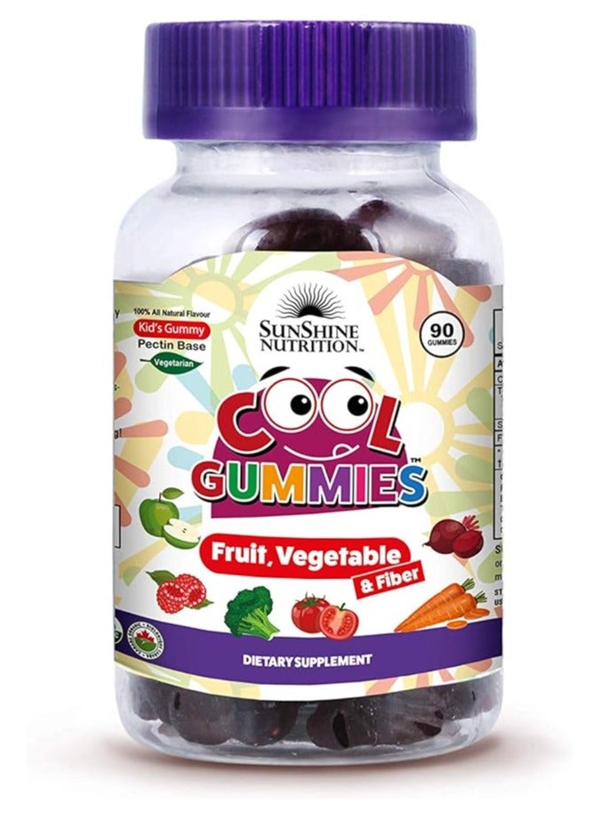 SUNSHINE NUTRITION Cool Gummies Fruit Vegetable & Fiber, 90'S - Image 1