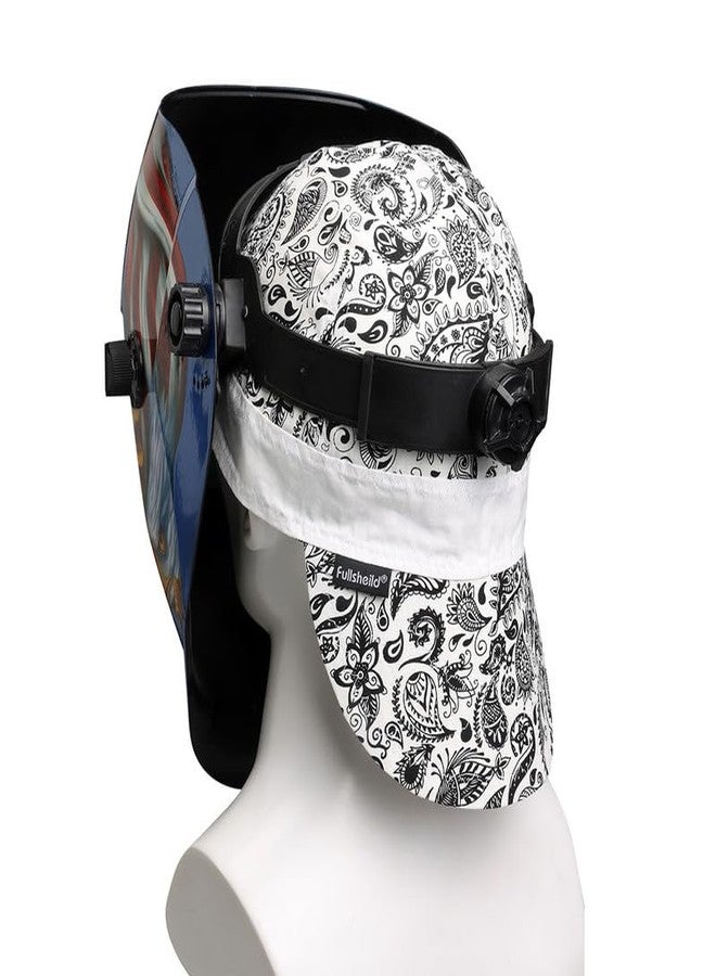 Fullsheild Reversible Welding Cap Flame Resistant CAT 2 Protective FR Welder Hats 6 Pannel Lightweight Printed for Men Women Paisley Black 7 1/2 - Image 2