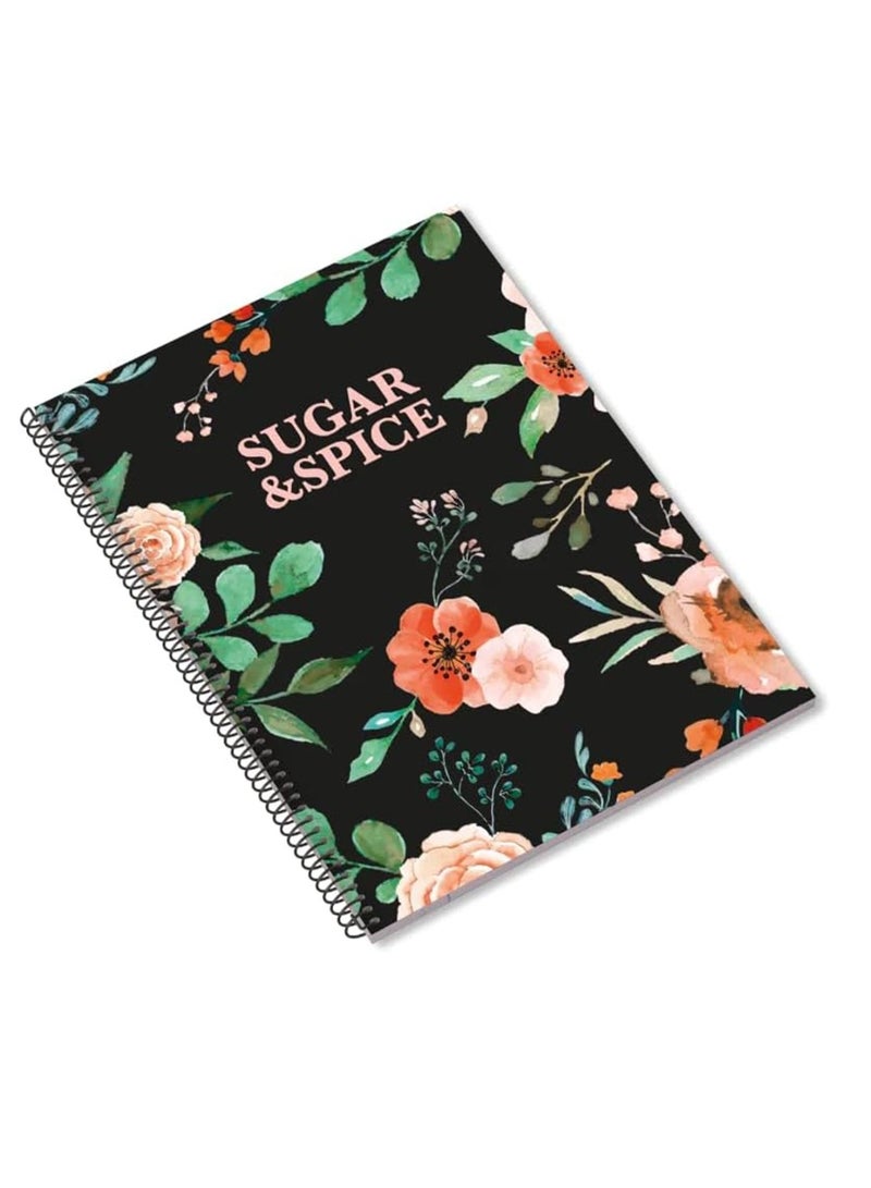 Ambar 1-Piece A4 Size Spiral Notebook Suger And Spice Design Assorted Colours - Image 3