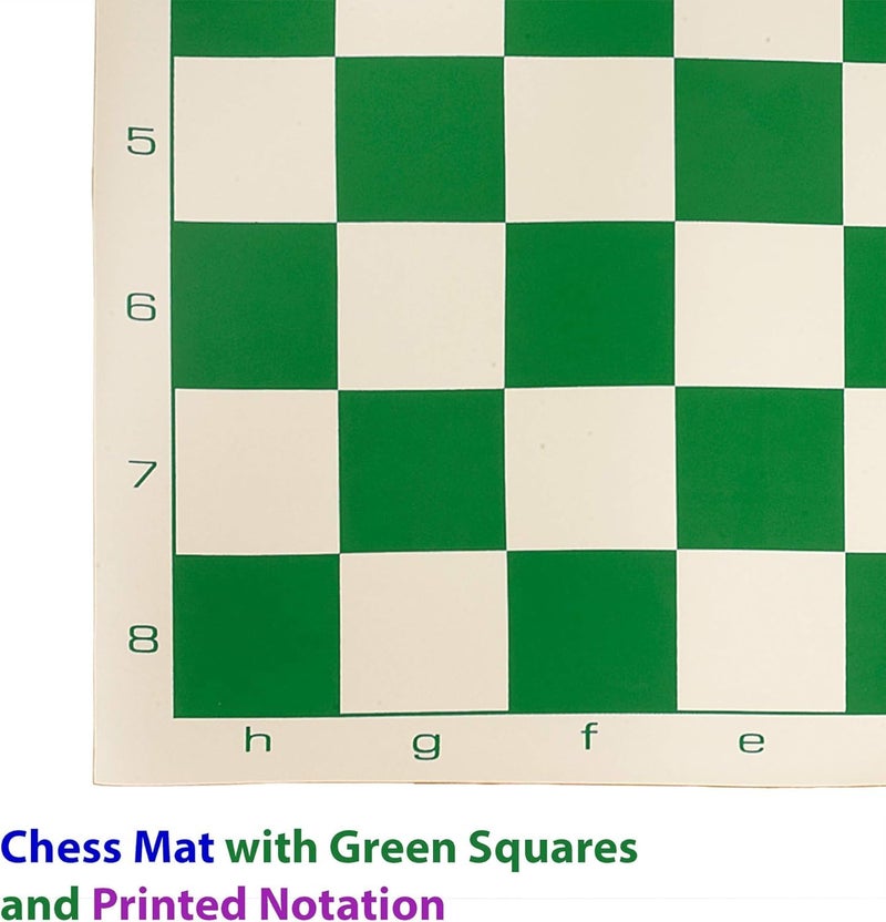 UDKI Portable Chess Vinyl Board Mat | Folding Roll Up For Easy Carrying For Tournament Thick 19" Green Vinyl Mat For Professional Chess Players (Without Coins), For Kid, Adult - Image 4