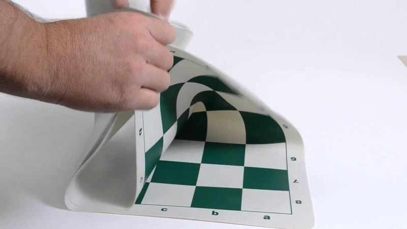 UDKI Portable Chess Vinyl Board Mat | Folding Roll Up For Easy Carrying For Tournament Thick 19" Green Vinyl Mat For Professional Chess Players (Without Coins), For Kid, Adult - Image 3