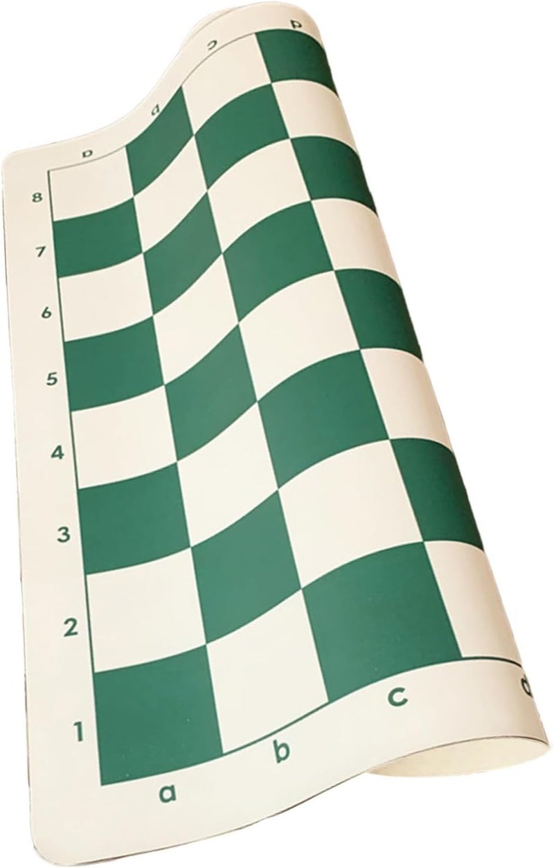 UDKI Portable Chess Vinyl Board Mat | Folding Roll Up For Easy Carrying For Tournament Thick 19" Green Vinyl Mat For Professional Chess Players (Without Coins), For Kid, Adult - Image 1