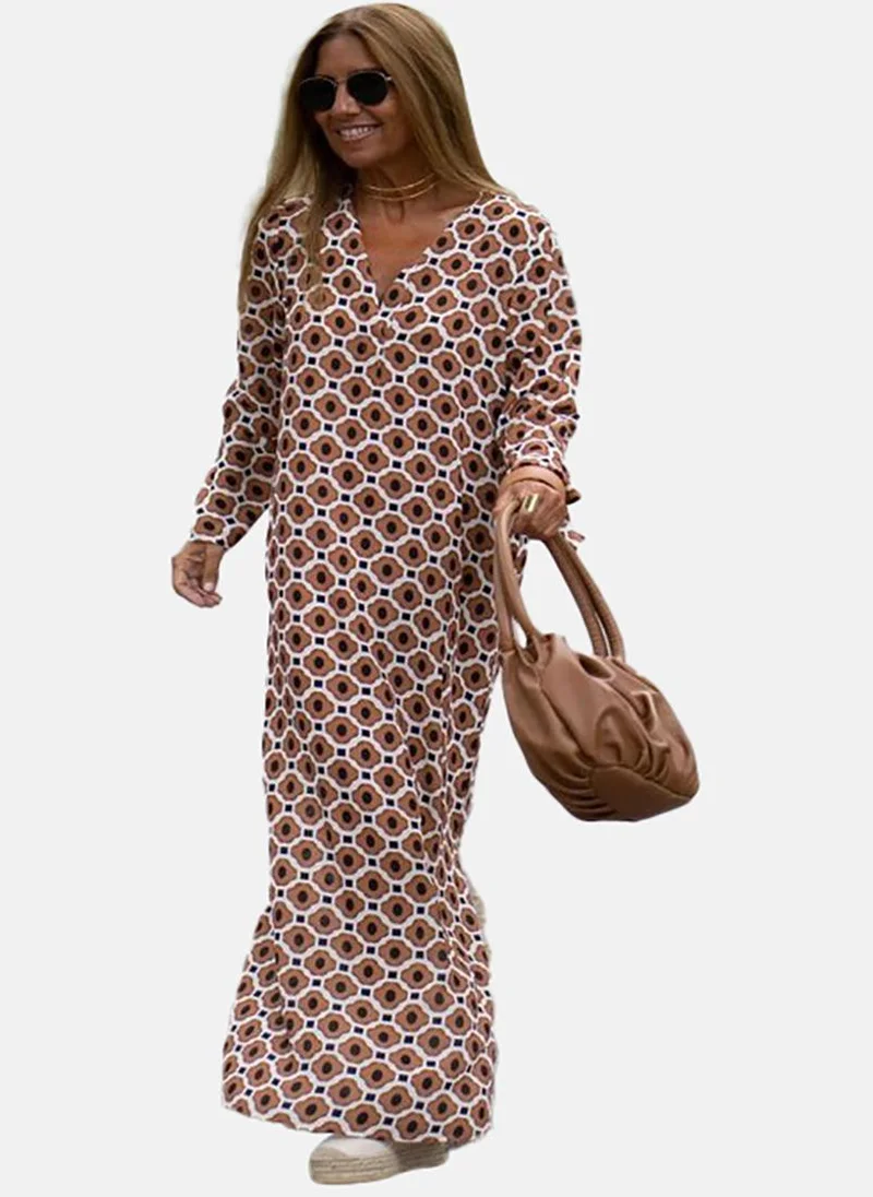 يونيكي Women  Geometric Printed  Maxi Dress