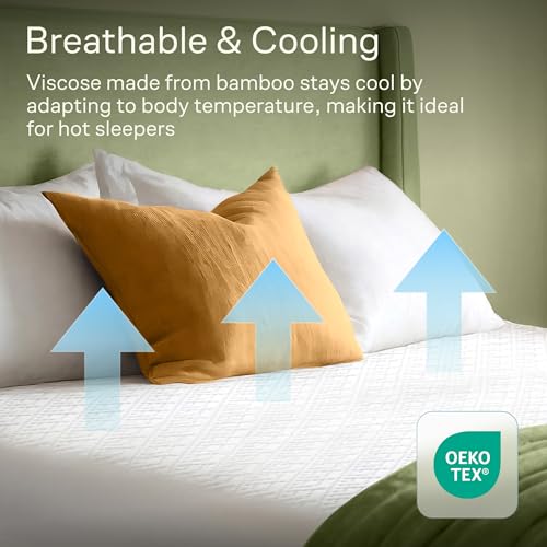 Niagara Sleep Solution 100% Waterproof Queen Mattress Protector - 360 Pad Protection Against Spills, Stains & Accidents for Parents & Pet Owners - Noiseless & Cooling Viscose Made from Bamboo (White) - Image 3