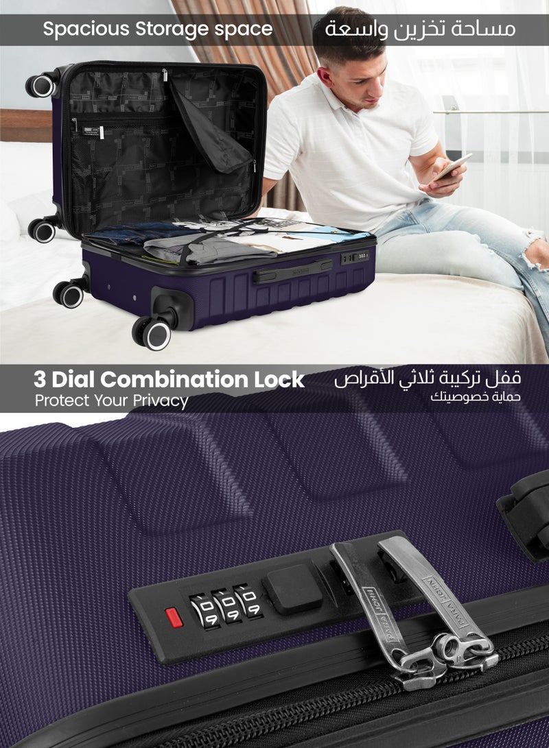 PARAJOHN مجموعة الأمتعة الدوارة ذات الجانب الصلب ABS خفيفة الوزن مكونة من 3 قطع - Image 5