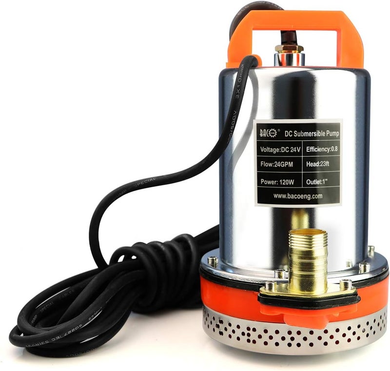 BACOENG 24V DC Farm & Ranch Solar Water Pump Submersible Well Pump DC 20FT Lift - Image 1