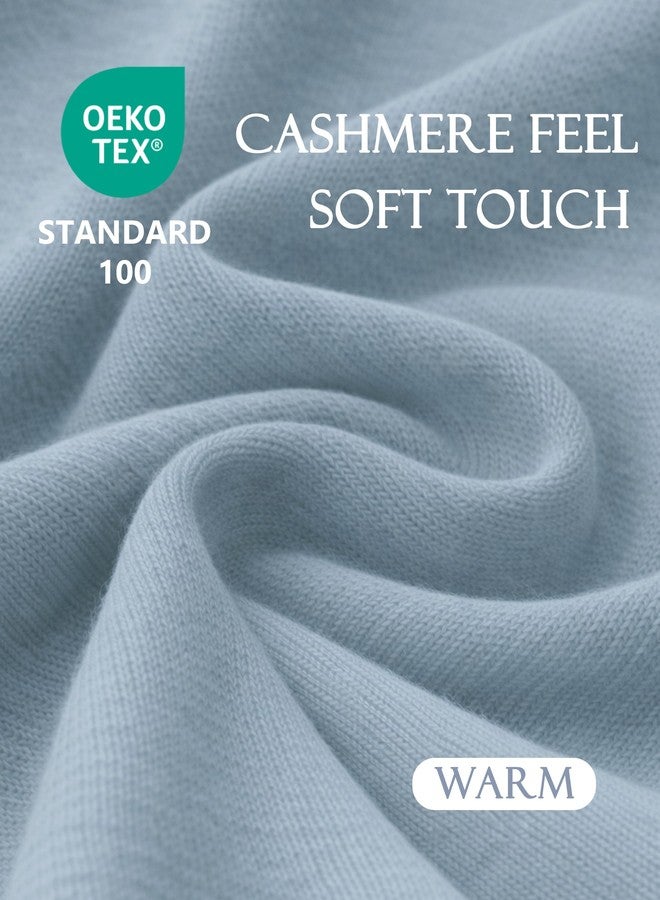 PULI Women's Elegant Shawl Wraps Soft Open Front Poncho Sweater for Spring Fall Winter blue - Image 4