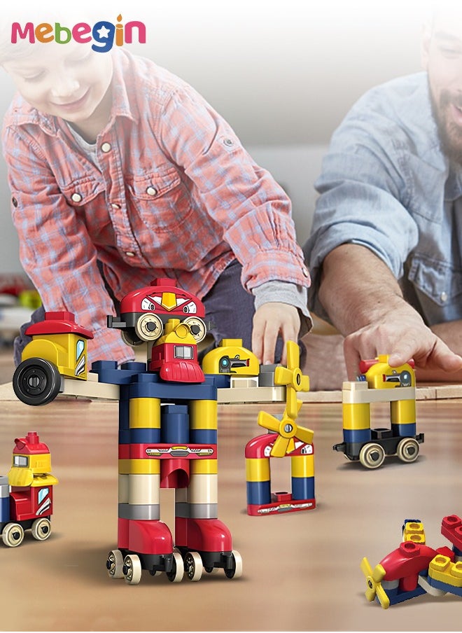 MEBEGIN 57PCS DIY Robot Building Blocks Set, Educational STEM Toy, Creative Construction Toy, Fine Motor Skills Toys, Fun Montessori Toys for Kids Aged 18 Months＋, Ideal Gift for Kids who Love Construction Games and Robotics  - Image 5
