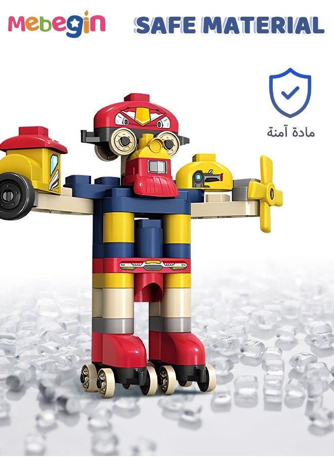 MEBEGIN 57PCS DIY Robot Building Blocks Set, Educational STEM Toy, Creative Construction Toy, Fine Motor Skills Toys, Fun Montessori Toys for Kids Aged 18 Months＋, Ideal Gift for Kids who Love Construction Games and Robotics  - Image 2