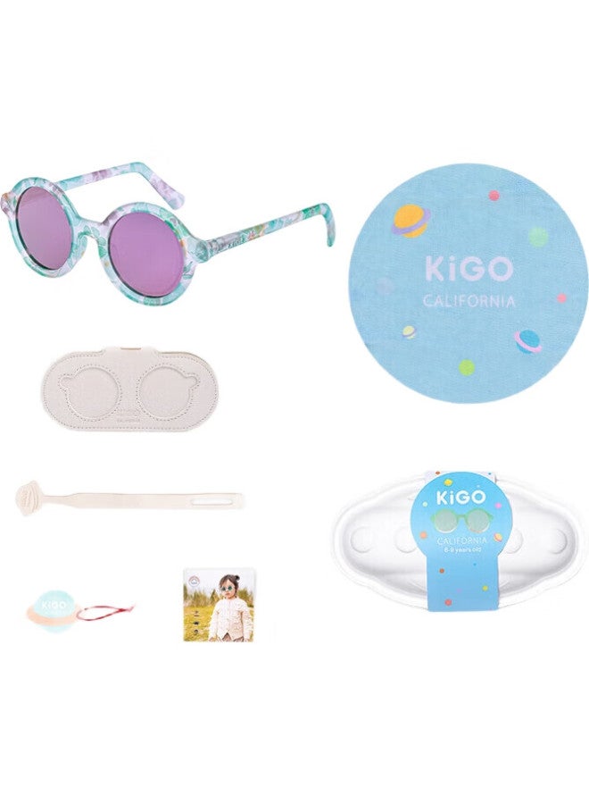 Kigo Sun Protection Gradient Retro Uv Protection Kids Sunglasses Dark Tea Chestnut Brown 6-9 Years Old - Image 1