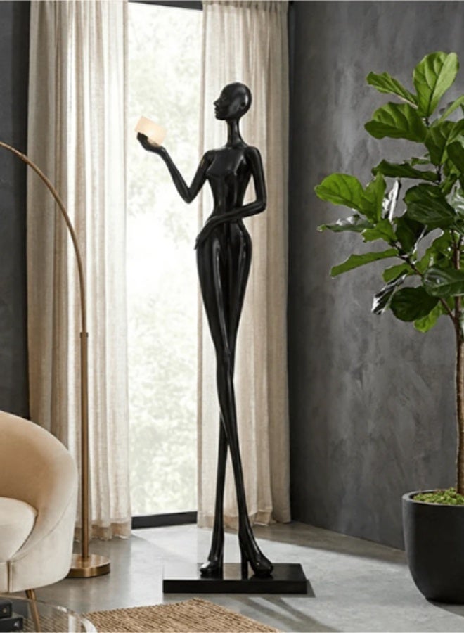 Floor Lamp Modern Art Large-Scale Sculpture Floor Lamp, Creative Abstract Figure Sculpture Ornament, High-Quality Large-Scale Fiberglass Floor Installation Art Piece, Elegant Decorative Creative LED Ambient Lighting - Suitable For Living Rooms, Hallways, Studies, Shopping Malls, Exhibition Halls, Hotel Lobbies, Shop Displays. - Image 1