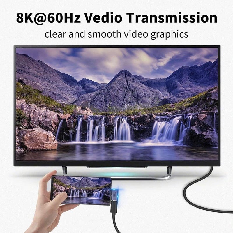 Microware محول زاوية USB C بسرعة 40Gbps، محول ذكر إلى أنثى بزاوية 90 درجة، تمديد بزاوية صحيحة USB 3.1 بدقة 8K عند 60 هرتز للكمبيوتر المحمول، الجهاز اللوحي، الواقع الافتراضي، الكاميرا، الهاتف الذكي (MMPL-111) - Image 2