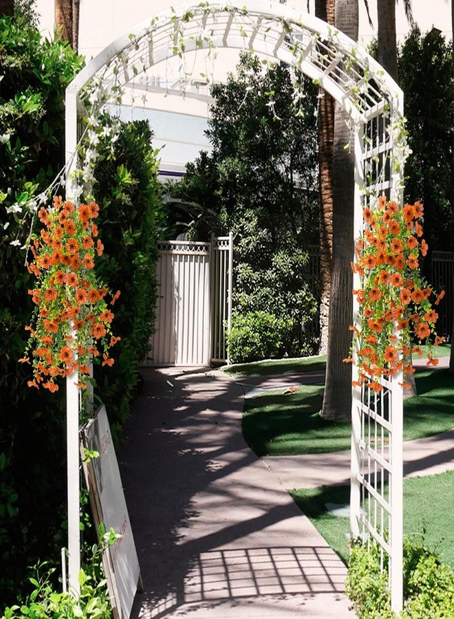 ZFProcess Artificial Hanging Flowers Plants for Outdoor Fall Decoration, 2PCS Faux Silk Daisy UV Resistant Look Real for Outside Home Indoor Planter Porch Window Yard Autumn Decor(Orange) - Image 4