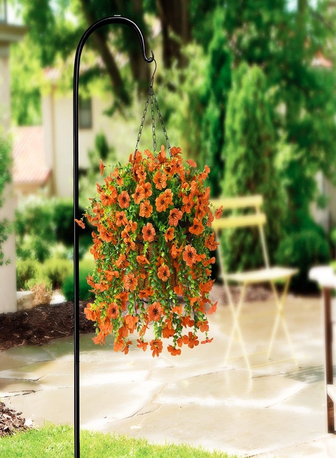 ZFProcess Artificial Hanging Flowers Plants for Outdoor Fall Decoration, 2PCS Faux Silk Daisy UV Resistant Look Real for Outside Home Indoor Planter Porch Window Yard Autumn Decor(Orange) - Image 3