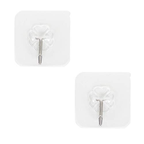 HOKIPO Magic Sticker Series Adhesive Hooks for Heavy Items - Load Capacity 5 KG, Pack of 2 (Model - AR3474*2), Silver and Clear - Image 1