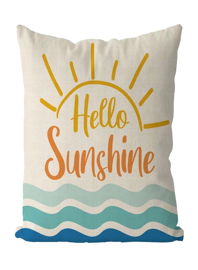 GAGEC Summer Pillow Covers 18x18 Inch Hello Sunshine Throw Pillowcases Summer Farmhouse Cushion Case Decor for Sofa Couch - Image 1