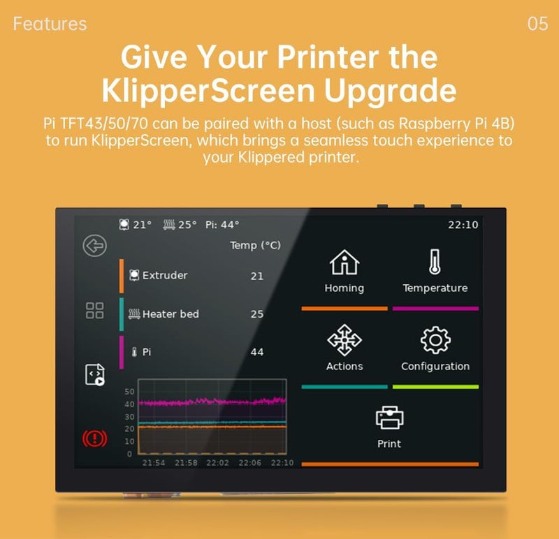BIQU BIGTREETECH Upgrade PI TFT50 V2.1 TFT LCD Display DSI 800x480 for Raspberry Pi 4 3 2 Model B RPi 1 B B+ A A+ 3D Printer Controller (5in Capacitive Touch Screen) - Image 2