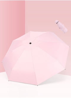 SUNCARE Mini Sun Umbrella with Protective Case, 8 Ribs Compact UV Umbrella for Summer & Sun Protection, Windproof Folding Travel Umbrella Ideal for Men & Women (Pink)  - Image 3