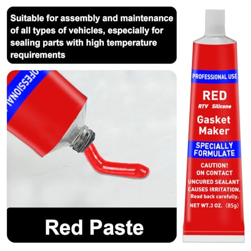 EIGTWEN 340g RTV Silicone Gasket Maker, Red Silicone Sealant Shockproof and Leakproof, High Temperature Resistant, RTV Sealant Can be Used in Engines, Transmissions, Superchargers and All Types of Gaskets - Image 3