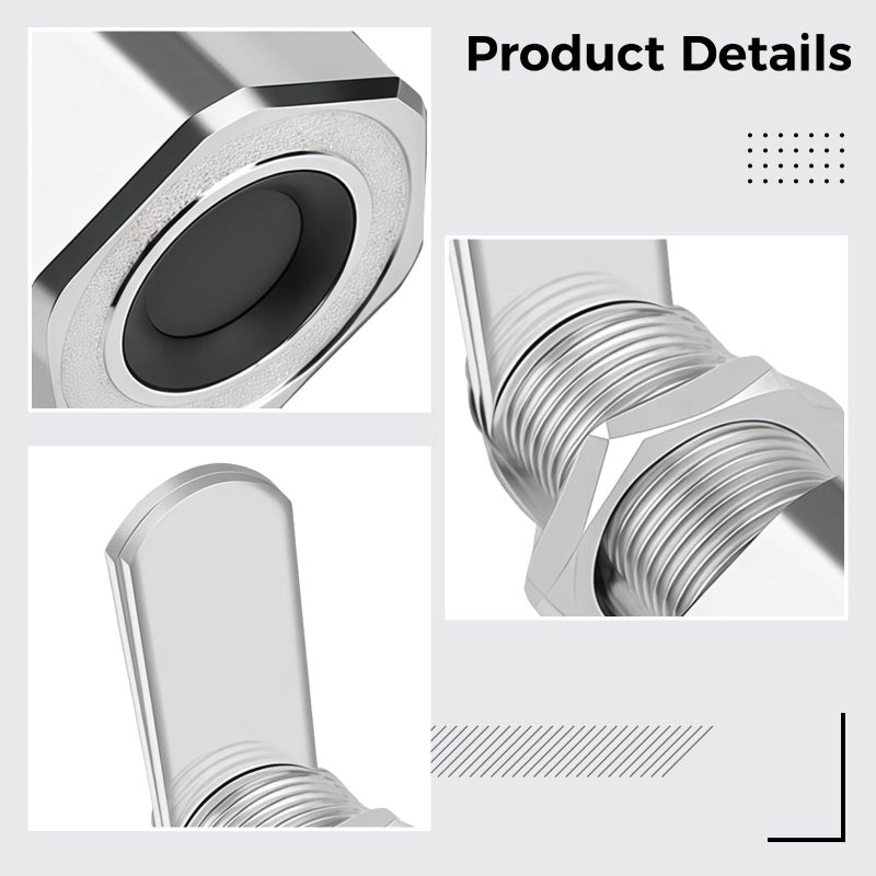 Zinc Alloy Fingerprint Drawer Lock Smart Keyless Cabinet USB Rechargeable Silver - Image 3