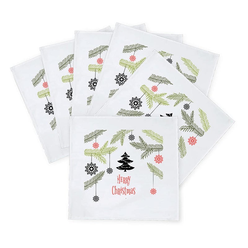 Khakee 6 Pcs Christmas Theme Silk Table Napkins 10x 10 for Xmas Decoration Christmas OrnamentsChristmas Giftxmas21512 - Image 2