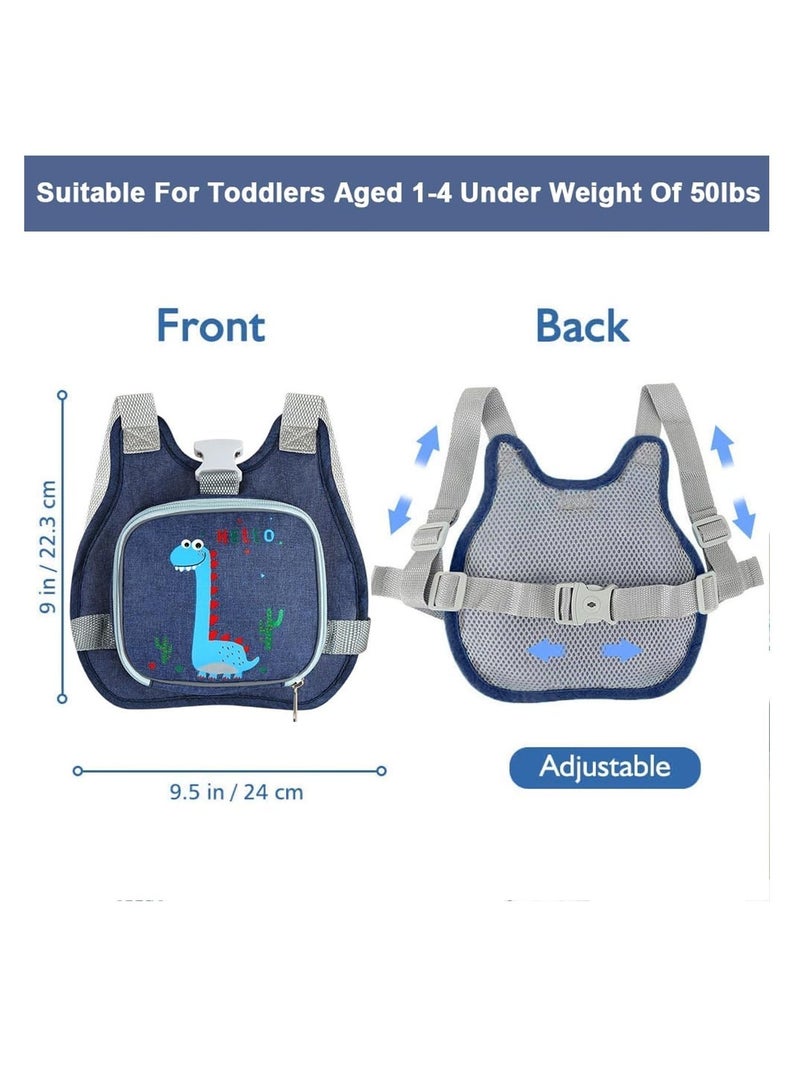 Toddler Harness Leash, Anti Lost Wrist Link, Cute Dinosaur Child Safety Rope, Foldable Child Leash Baby Walking Wristband Assistant Strap Belt Hold Baby Boys Girls Close While Walking (Blue) - Image 2