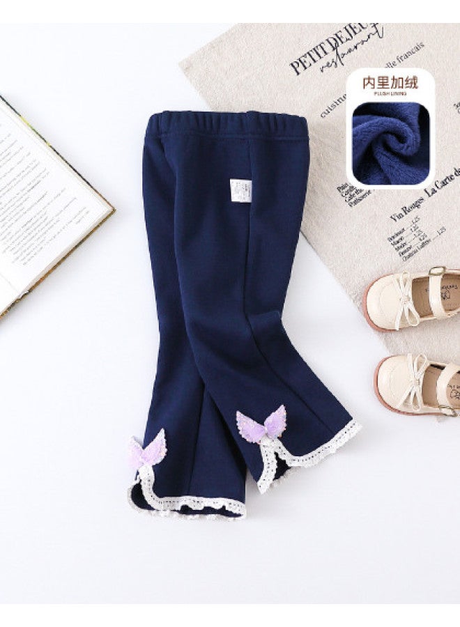 Girls' Baby Autumn Winter Fleece Casual Pants Toddler Slimming Long Pants Trendy - Image 1