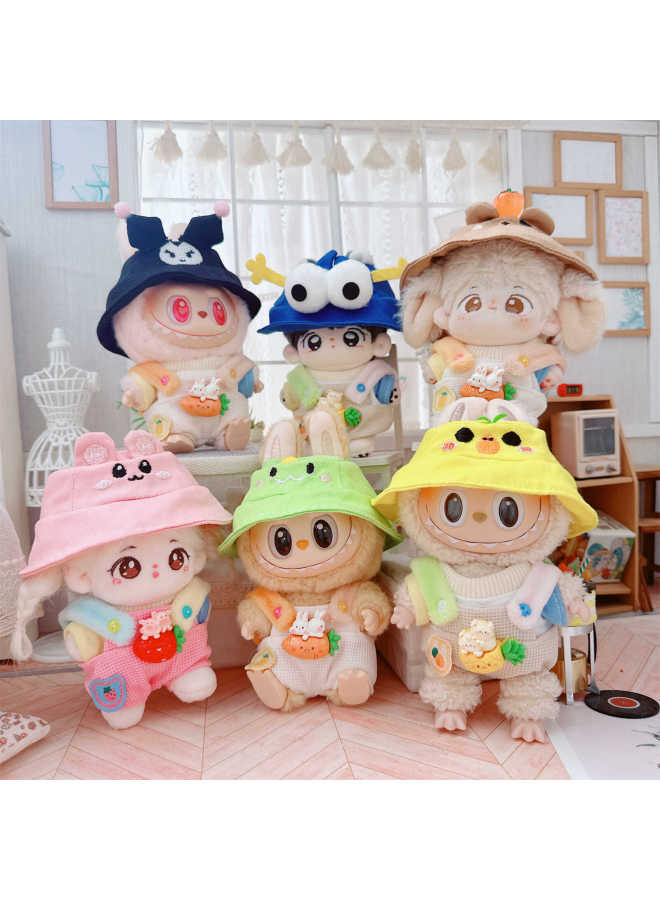 10cm Baby Clothes 15cm Cotton Doll First And Second Generation Labubu Dress Up Clothes Overalls Fisherman Hat T-Shirt-Specifications:10cm-Color:Sandwich Rabbit T-shirt  - Image 2