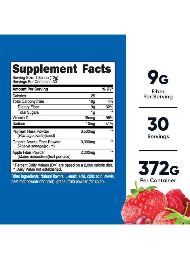 ألياف قابلة للذوبان من Nutricost (بنكهة التوت) 30 وجبة - نباتية، غير معدلة وراثيًا، وخالية من الجلوتين - Image 2