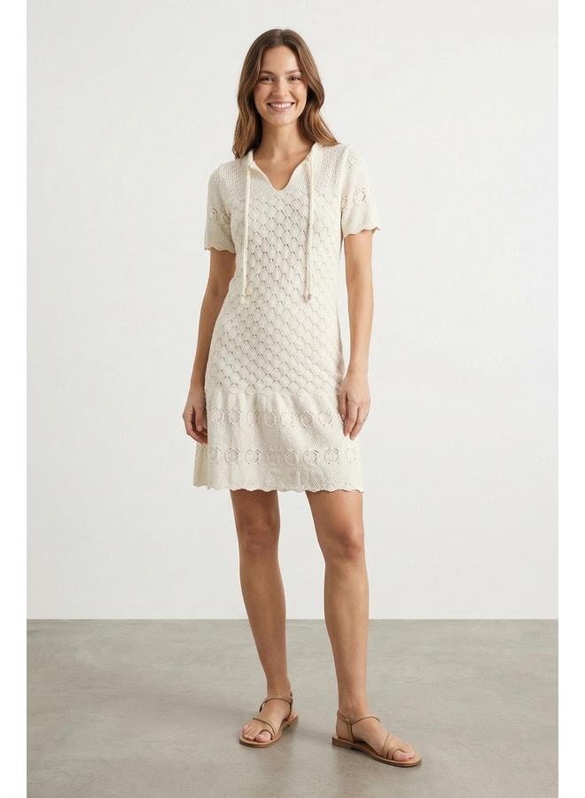 Soul Women's Brocade Mini Dress - 31733ELB - BEIGE. - Image 1