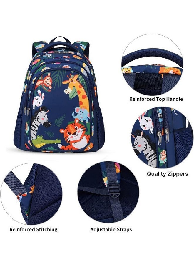 Frantic Waterproof Polyester 26 L 3 Compartment School Backpack With Pencil/Staionery Pouch School Bag Class 1 to 8 Daypack Picnic Bag For School Going Boys & Girls(RR_Full_Blue_Animals_24_A) - Image 5