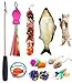 2FY2SW Cat Toys Set Cat Retractable Teaser Wand Catnip Fish Interactive Cat Feather Toy Mylar Crincle Balls Two Cotton Mice Four Fluffy Mouse - Image 3