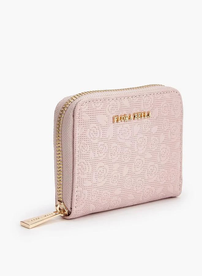 Flora Bella By Shoexpress Flora Bella Floral Textured Zip-Around Wallet