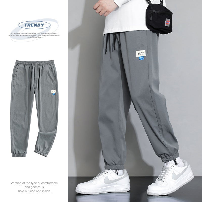 NASA Casual Pants for Men, Summer Lightweight Ice Silk Workwear Trousers - Image 1