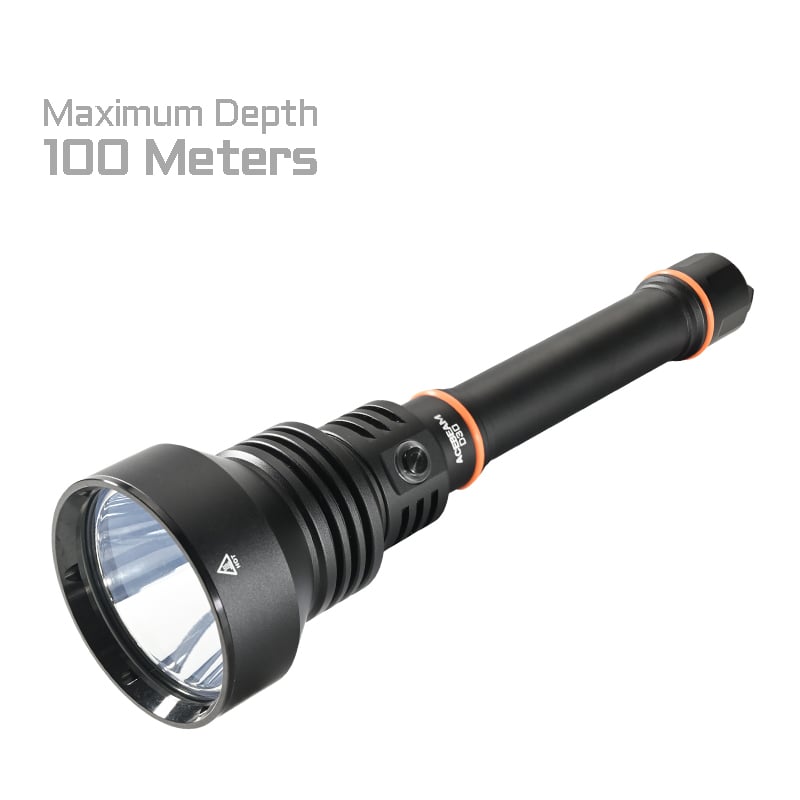 Acebeam D30 5600 Lumens Diving Flashlight, 1454 Meters Beam Distance, 100 Meter Waterproof Rating (Scuba Diving, Underwater Exploration, Deep Sea Fishing) - Image 1