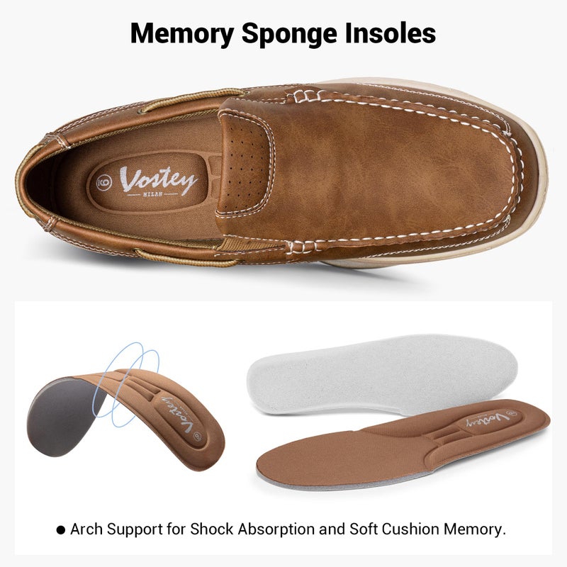 Vostey Men's Loafers & Slip-ons Casual Lightweight Boat Shoes Men(BMY3036A Darkbrown 10.5) - Image 5